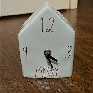 Rae Dunn White and Red Merry Clock
